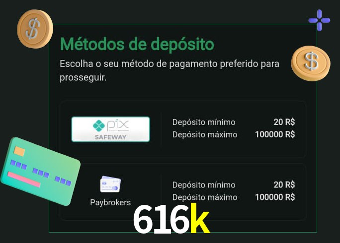 O cassino 616k oferece uma grande variedade de métodos de pagamento